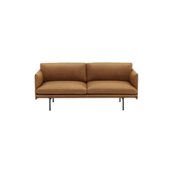 Outline Sofa 2-seter, refine skinn cognac/svart Outline Sofa 2-seter, refine skinn cognac/svart, Muuto