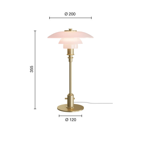 PH 2/1 Pale Rose Bordlampe PH 2/1 Pale Rose Bordlampe, Louis Poulsen