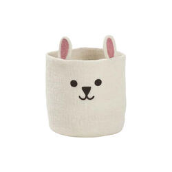 Filtet kurv, kanin hvit, Klippan Yllefabrik