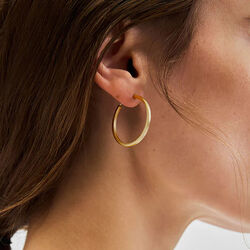 Circle&nbsp;Line&nbsp;Hoops small, forgylt, Pernille Corydon Jewellery