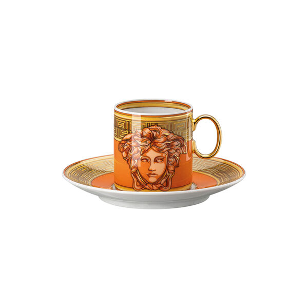 Espresso Cup/Sauc., orange coin, Rosenthal x Versace