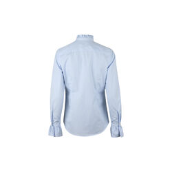 Darya Blouse Frill collar Flyfront Frill cuff, light blue stripe, Stenströms