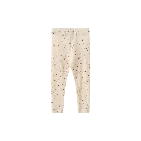 Wool Leggings Agi, 3130 eggshell flowers, Wheat