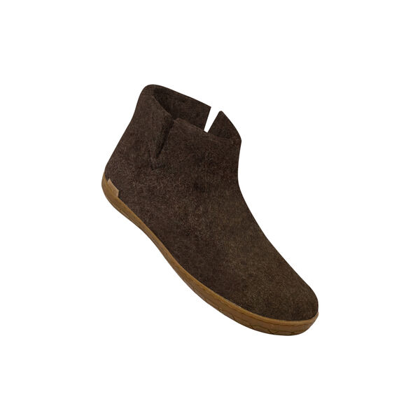 Ankelst&oslash;vel i filt med naturgummis&aring;le, brun, Glerups