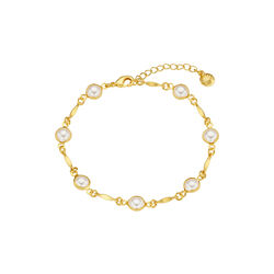 Pearl link Chain Bracelet, pale gold, Orelia
