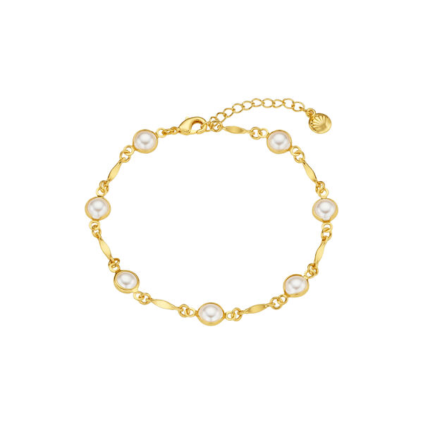 Pearl link Chain Bracelet, pale gold, Orelia