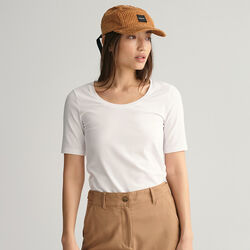 Scoop Neck Top, white, Gant