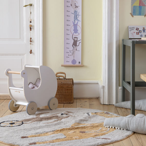 Dukkevogn, hvit, Sebra