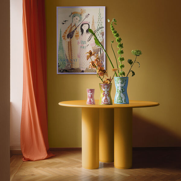 Nina Vase, gul/pink, Bj&oslash;rn Wiinblad