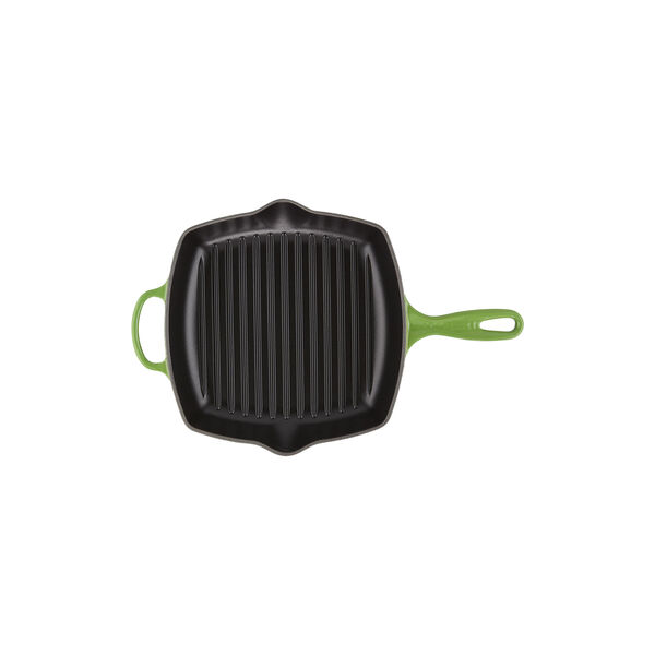 Signature st&oslash;pejern kvadratisk grillpanne 26 cm, bamboo green, Le Creuset