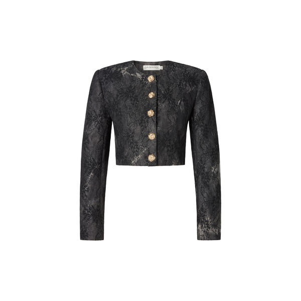 Faye Jacket Shimmer Lace Denim, black tie die, Ida Sj&ouml;stedt