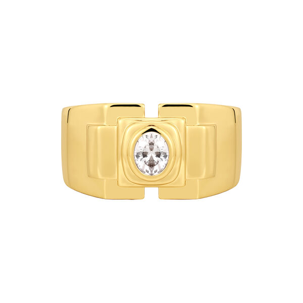 The Déco Statement ring, gull, Luv Aj