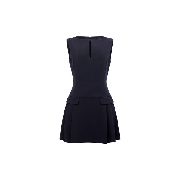 AZRA TWILL PLEATED MINI DRESS, black AZRA TWILL PLEATED MINI DRESS, black, French Connection