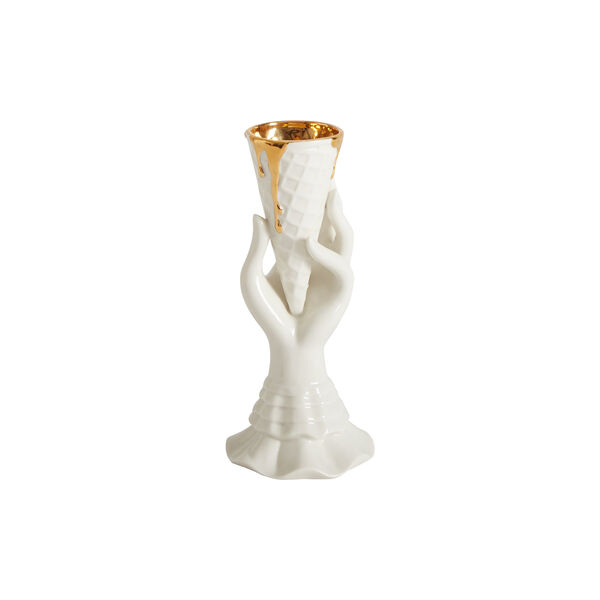 Gilded Muse I-Scream Vase, hvit/gull, Jonathan Adler