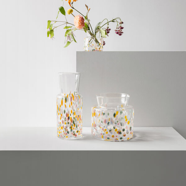 MEADOW vase v&aring;r, pastel colored dots, Kosta Boda