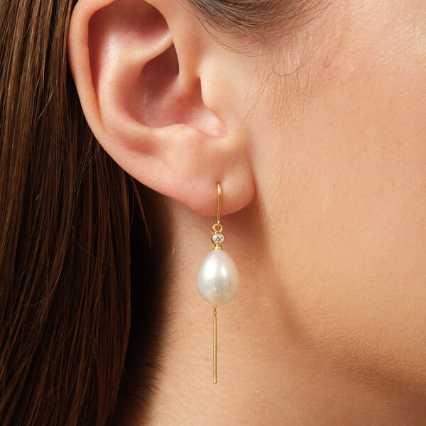 Afrodite Chain &Oslash;redobber, gold/white pearl, Julie Sandlau