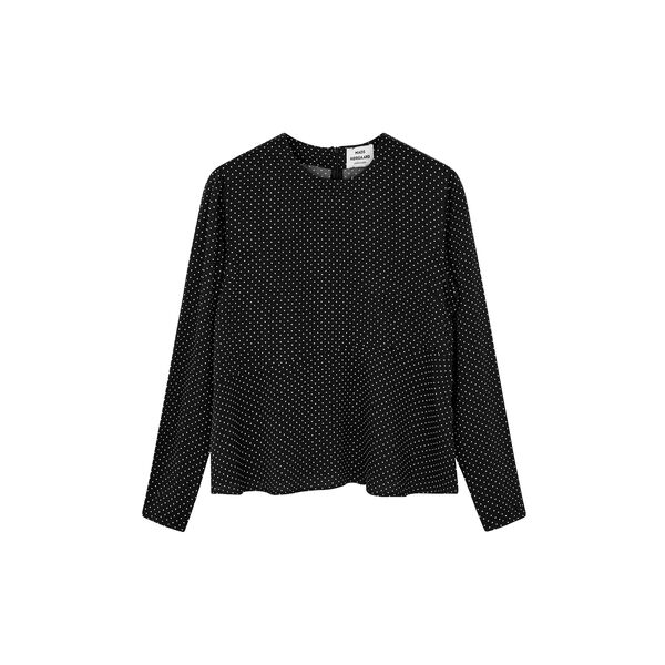 Star Anke Top AOP, micro dot aop/black Star Anke Top AOP, micro dot aop/black, Mads Nørgaard