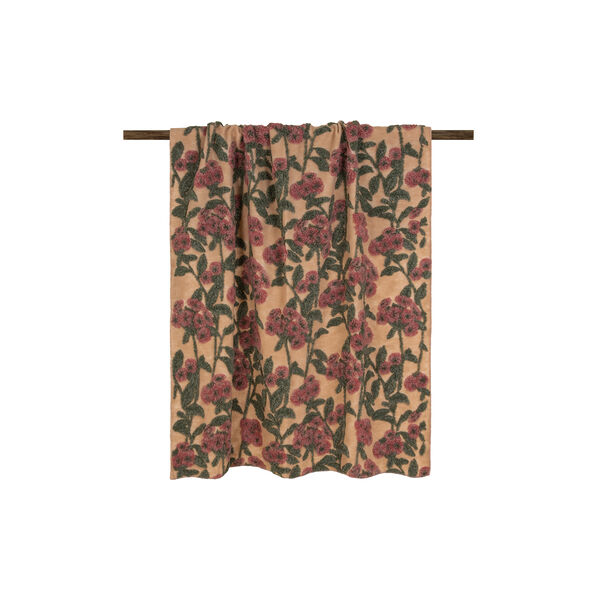 OLD FLOWER Easy boiled wool pledd 150x190cm, burgundy, Frati Home