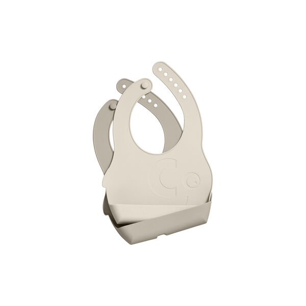 Fanto Silicone Bib Set, jetty beige, Sebra