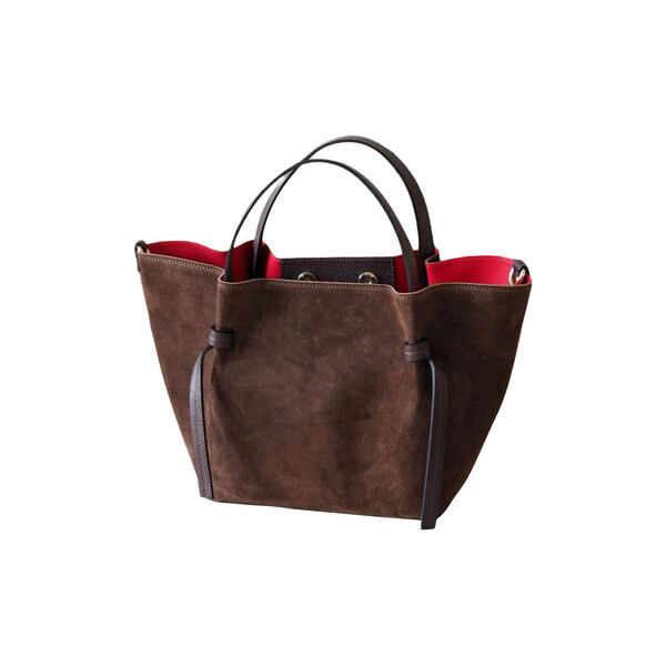 Semsket skinnveske, m&oslash;rkebrun, 7 DAYS