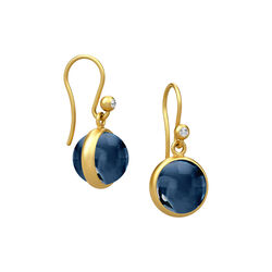 Prime øreringer, gold/sapphire blue Prime øreringer, gold/sapphire blue, Julie Sandlau
