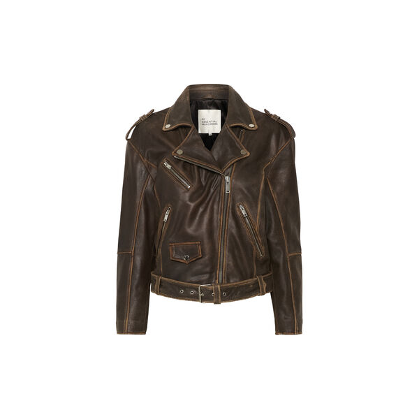 MWGilo Leather Jacket, brown retro wash, My Essential Wardrobe
