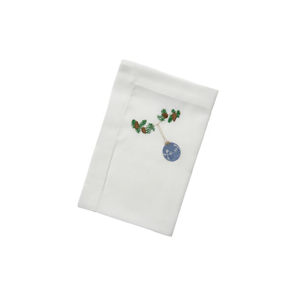 Juleserviett med julehjerte, hvit, Langkilde & Søn