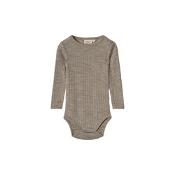 Wool Silk Body L/S Lucca, 3204 khaki melange, Wheat