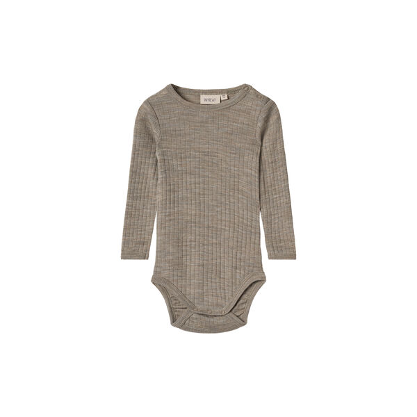 Wool Silk Body L/S Lucca, 3204 khaki melange, Wheat