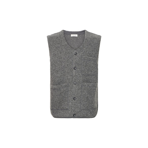 CFRAF Wool Fleece Gillet, mid grey melange, Casual Friday