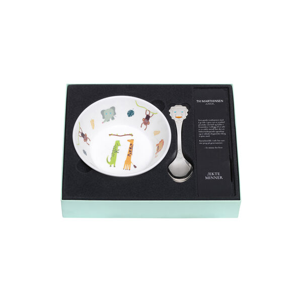 Safari barneskje med skål, løve, Th. Marthinsen