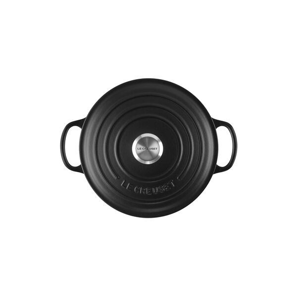 Signature st&oslash;pejern rund gryte &Oslash; 20 cm, matte black, Le Creuset