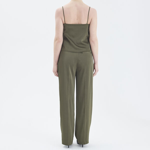 2ND Carter - Heavy Satin bukser, oliven natt, 2NDDAY