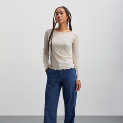 Pointella Troja Tee LS, oatmeal melange, Mads Nørgaard