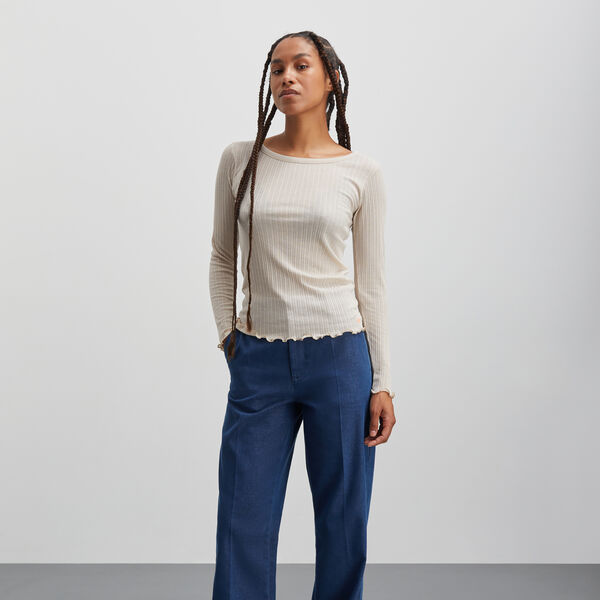 Pointella Troja Tee LS, oatmeal melange, Mads Nørgaard