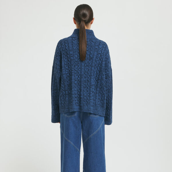 CassidyRS strikk, blue melange CassidyRS strikk, blue melange, Résumé