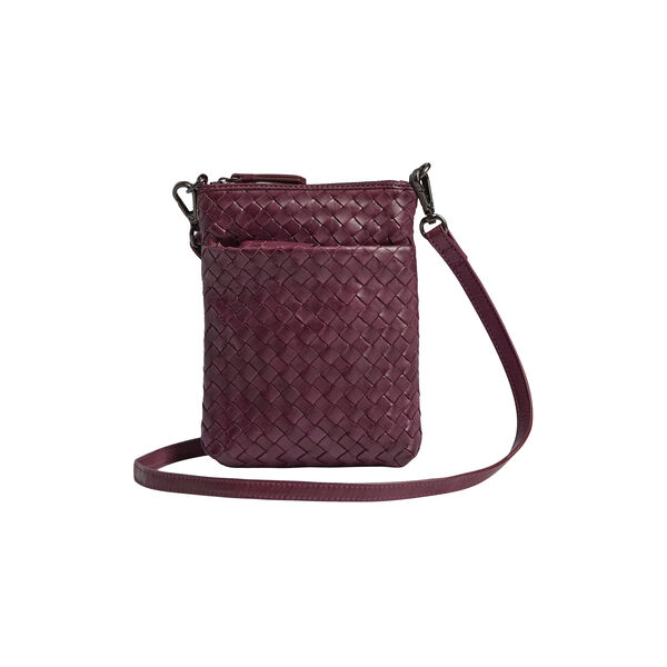 MaiaMBG Mini Crossbody-veske vevd, burgunder, Markberg
