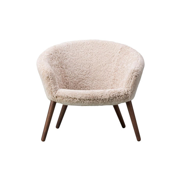 Ditzel loungestol, hvit/r&oslash;kt eik, Fredericia Furniture