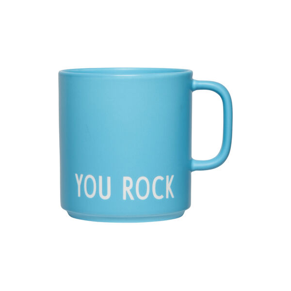 YOU ROCK favorittkopp med hank, blue, Design Letters
