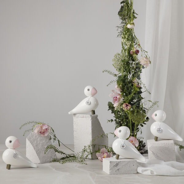 Sangfugl Love, hvit/rosa, Kay Bojesen Denmark