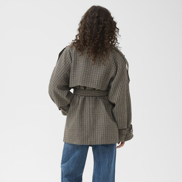 GZavic midi HT jacket, brown/green houndstooth, Gestuz