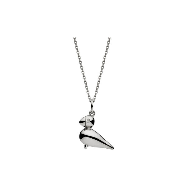 Sangfuglen i s&oslash;lv med kjede, Kay Bojesen Jewelry