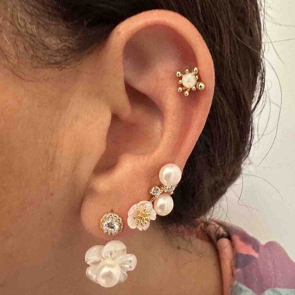 Amina &oslash;reringer, pearl, Nuni Copenhagen