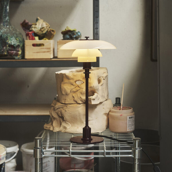 PH 2/1 Bordlampe, glossy burgundy, Louis Poulsen