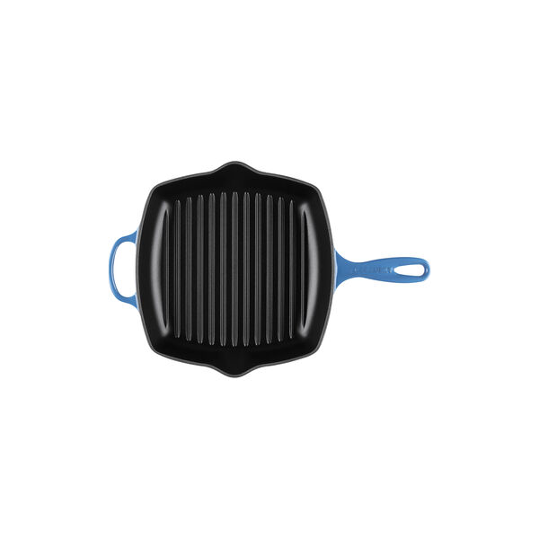 Signature st&oslash;pejern kvadratisk grillpanne 26 cm, azure, Le Creuset