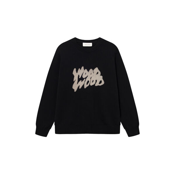 WWCloud crew neck, black, Wood Wood