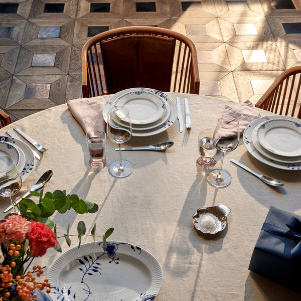 Blå Mega Riflet Ovalt Fat 30,5 cm, Royal Copenhagen