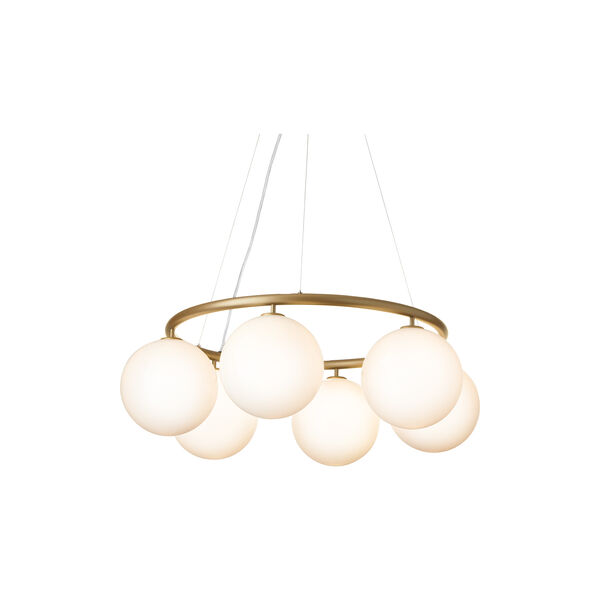 Miira 6 Circular Pendant, brass/opal, Nuura