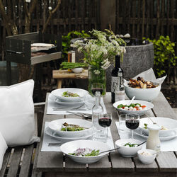 Hvit Riflet dyp tallerken, Royal Copenhagen