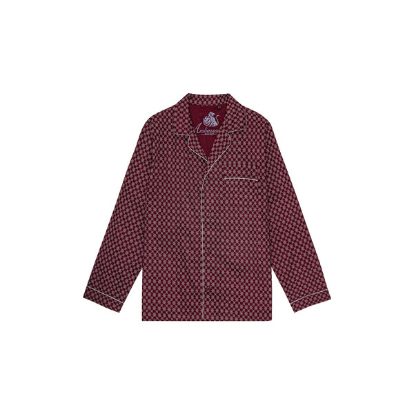 Megeve pyjamas, bordeaux off white print/grey piping, Ambassador 1867